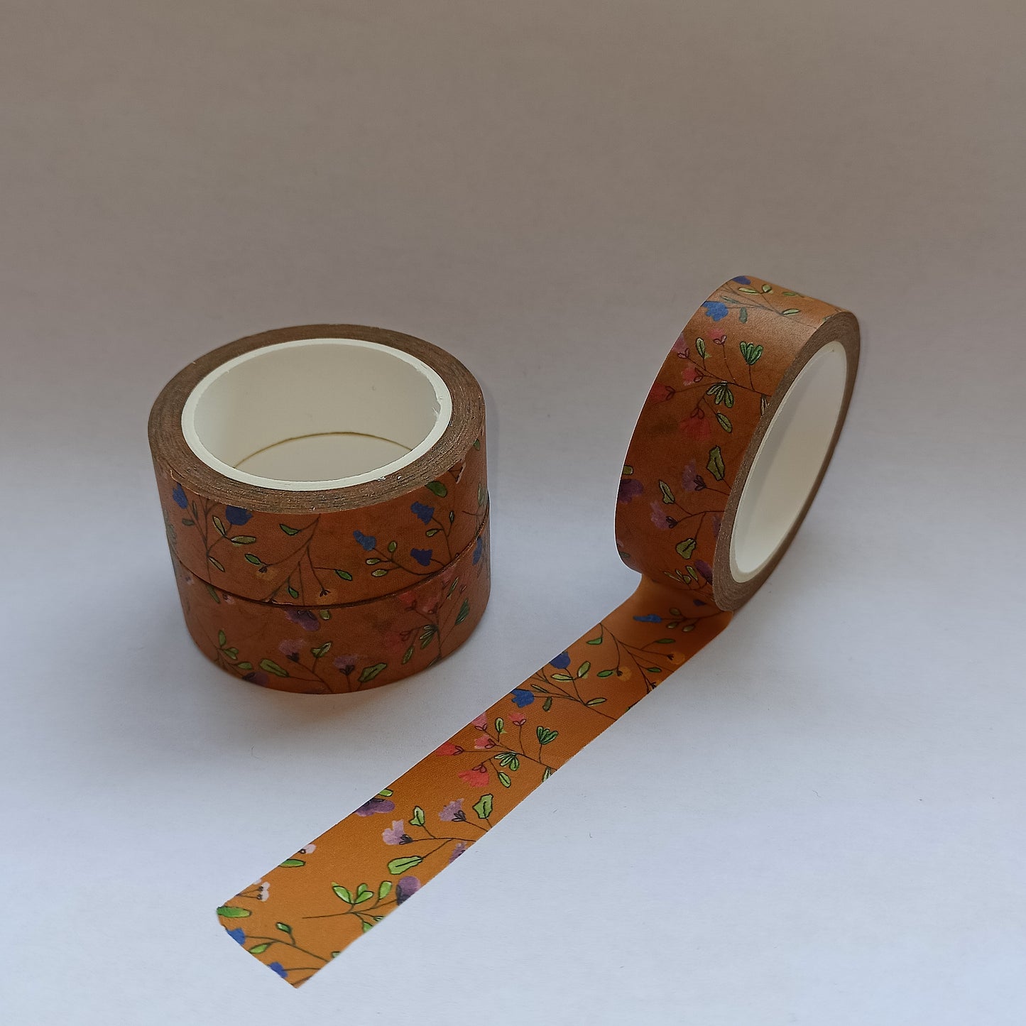 Washi tape - Bloemenveld oranje