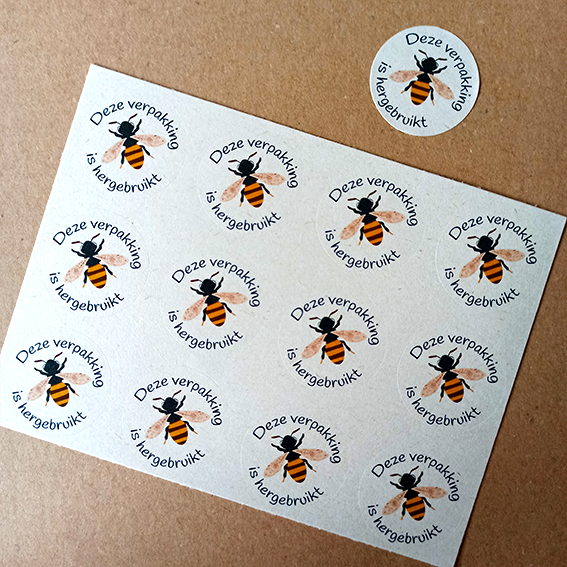 Stickervel - Hergebruikte verpakking