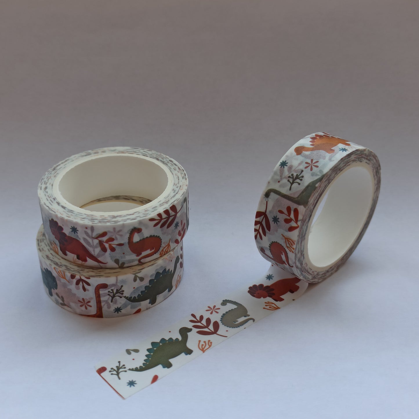 Washi tape - Dinosaurus wit