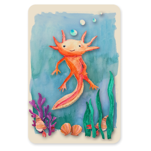 Postkaart - Axolotl