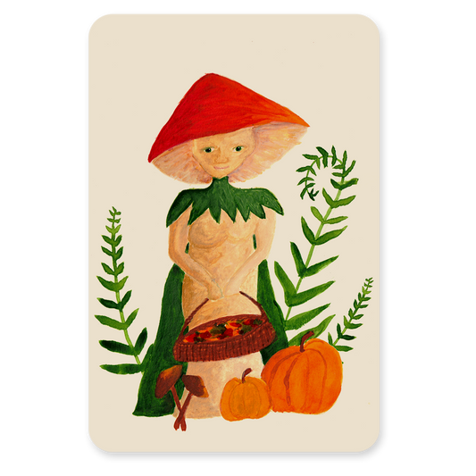 Postkaart - Herfst vrouwtje