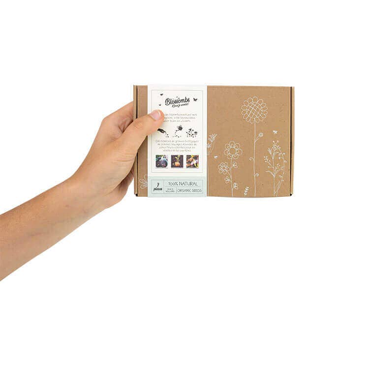 Kleine biologische geschenkdoos met 7 zaadbommen