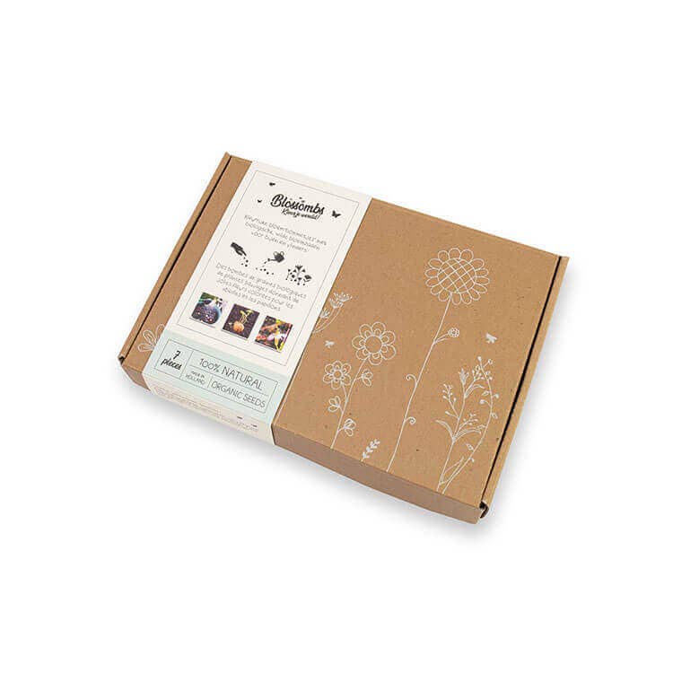 Kleine biologische geschenkdoos met 7 zaadbommen