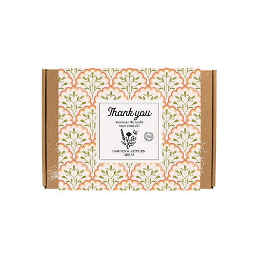 Geschenkdoos 'Thank You' – bio Tuin- en Keuken Kruidenmix